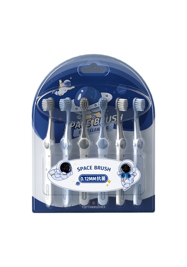 Konesam 3-12 Yaş Çocuklar İçin Uzay Desenli Yumuşak Telli Diş Fırçası 6'lı