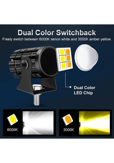 Suofeng Dayanıklı 60w Led Motosiklet Farı - 6000lm Parlaklık, Ip67 Su Geçirmez, Çift Işık Modu 112 Karakter Çok Renkli79