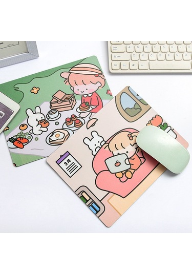 Sones 5 Adet Yaratıcı Sevimli Karikatür Tavşan Kız Mouse Pad Dizüstü Bilgisayar Öğrenci Mouse Pad Saklambaç