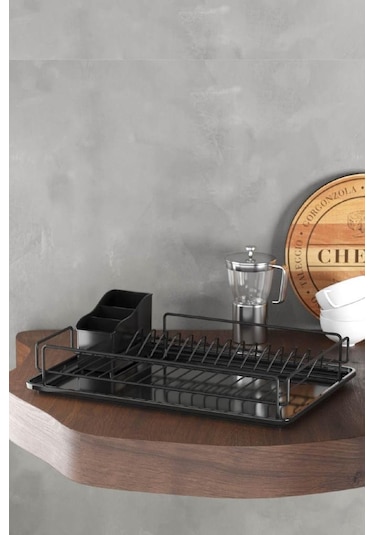 Geseus Home Tek Katlı Tabaklık Bulaşıklık Mat Siyah Kb006s Siyah