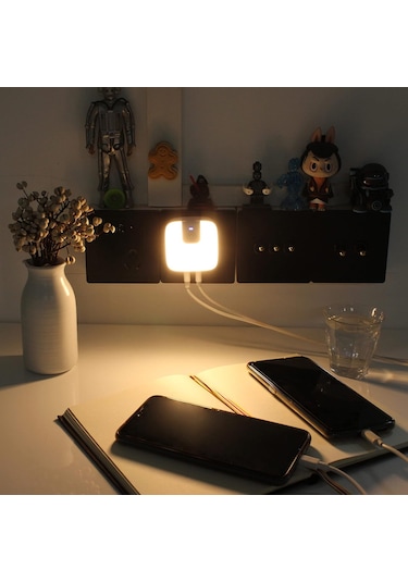 Youtek Xs-010-pır Akıllı Led Pır Sensörlü Duvar Lambası, 1.5w Isık Kontrol Ve Şarj Fonksiyonu, Koridor, Balkon, Garaj Için Dış Ve İç Aydınlatma Kare, Sıcak Işık Diğer