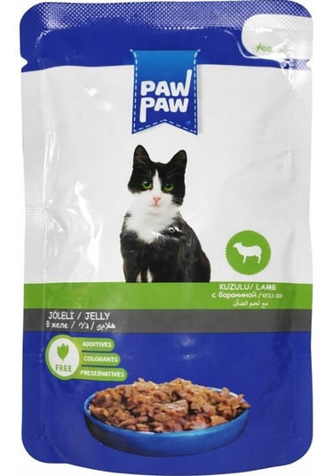 Paw Paw Kedi Yaş Maması Kuzulu 85 Gr