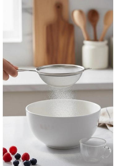 Paslanmaz Çelik Kalaylı Süzgeç 17 Cm Çok Renkli