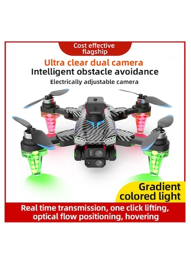 C19s Hd Dual 360 Kamera Katlanabilir Çantalı Drone Seti Karbon