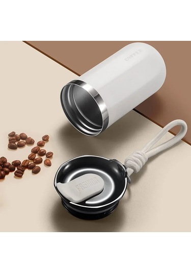 350/500 Ml Paslanmaz Çelik Yalıtımlı Kapaklı Bardak Taşınabilir Mat Siyah