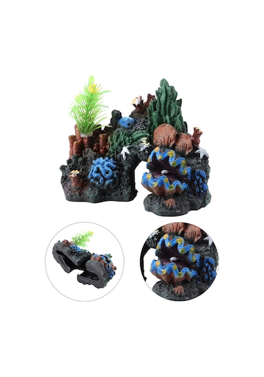 Qingmipy Toxic-free Reçine Akvaryum Dekorasyonu - Renkli Sahte Mercan, Balıkların Gizlenme Yeri, Tuzlu Ve Taze Su Uyumlu