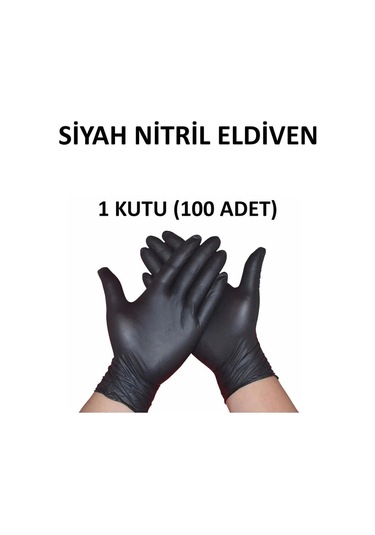 Siyah Nitril Pudrasız Eldiven S Beden Üçlü Paket 300 Adet