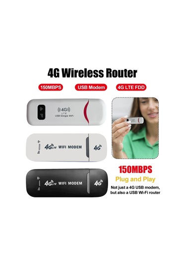 4g/5g Mobil Wıfı Yönlendirici 150 Mbps 4g Lte Kablosuz Usb Dongle Modem Sopa Black