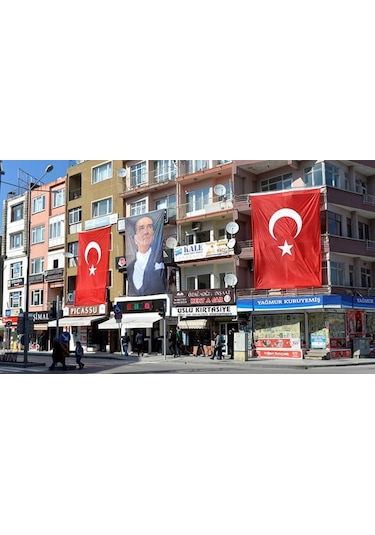 4X6 Metre En Alpaka Aplike Kumaş Türk Bayrağı