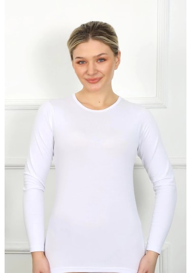 Giyim Bayan Uzun Kol Body Beyaz Beyaz