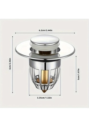 Trendooze Gaojunshop01 Silvery 1 Adet Parlak Zıplayan Lavabo Tıkacı - Dayanıklı Su Stoperi, Modern Tasarım