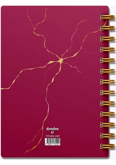 Denden Mermer Kırmızı 17x24 Çizgili Defter Kırmızı