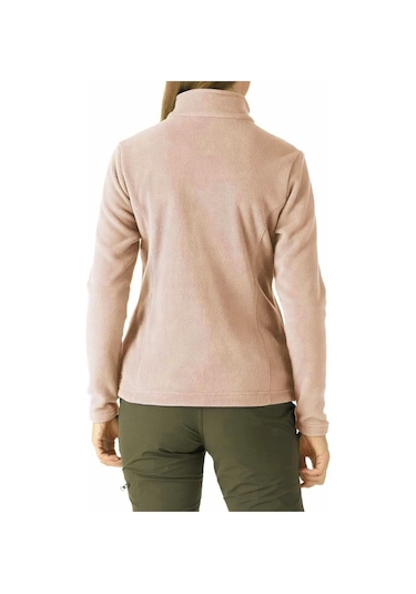 Genıus Store Kadın Tam Fermuarlı Kalın Outdoor Polar Ceket Somon