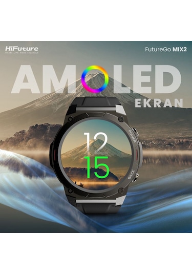 HiFuture Mix2 1.43" AMOLED Ekran BT Arama IP68 Su Geçirmez Akıllı Saat