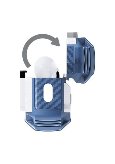 Air-pods Pro 2 Zore Airbag 35 Darbelere Karşı Dayanıklı Düğmeli Kılıf-mavi Mavi