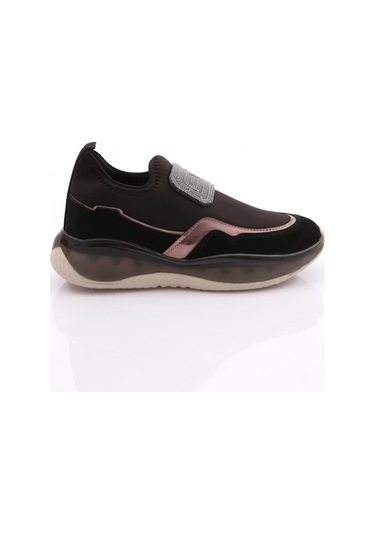 Dgn 2067 Kadin Üstü Taş Süslemeli Spor Ayakkabi 2067-2026-R1534 Siyah