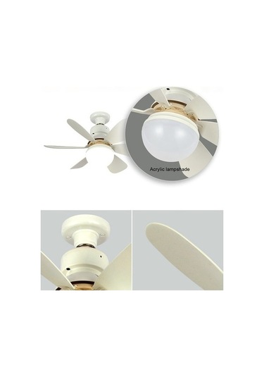 Besthome1 Vkemall Uzaktan Kumandalı Tavan Mini Vantilatör Lambası Ev A Zo Beyaz Beyaz