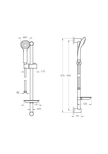 Artema A45676 Solo C 1F Sürgülü El Duşu Takımı Krom