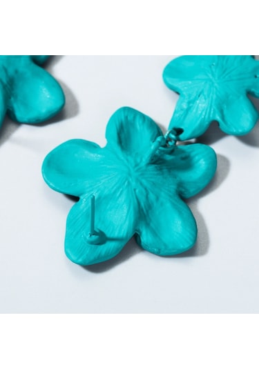 1 Çift Bayan Moda Geometrik Çiçek Küpe Pembe