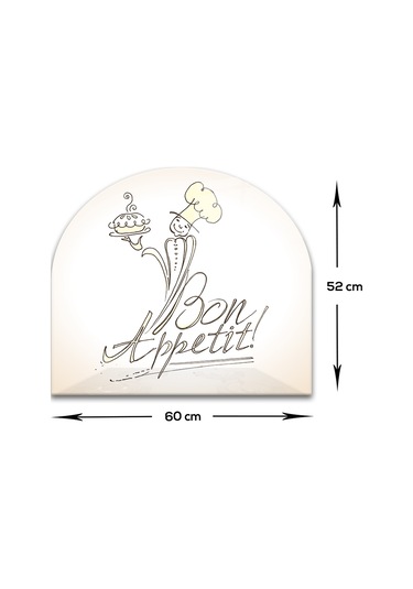 Decorita Cam Ocak Arkası Koruyucu |Oval Şekilli|Bon Appetit - Şef