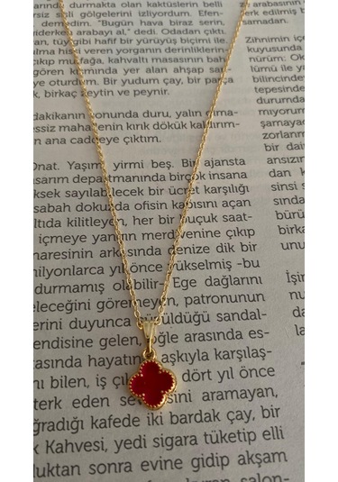 İlknur Doğal Taş Evi Çelik Kaplama Yonca Kolye