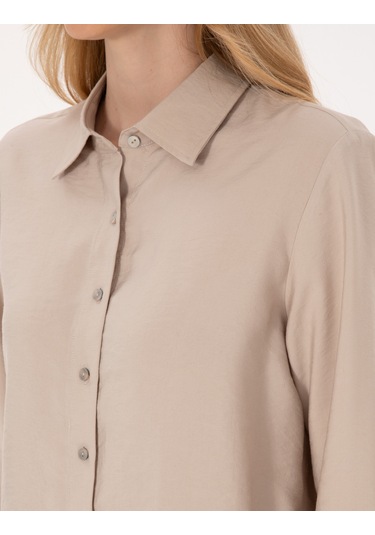 Pierre Cardin Kadın Vizon Gömlek Desenli 50318219-vr052 Vizon