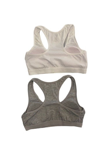 Underwear Bodyway 2'li Pedli Sporcu Büstiyer 80-95 Beyaz - Gri