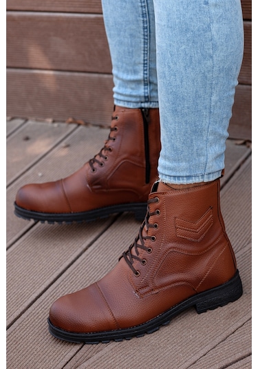 D460 Soğuk Geçirmez Kışlık Fermuarlı Unisex Bot Kauçuk Taban Sağlam Garantili Ürün Taba