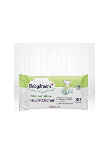 Babydream Bebek Islak Mendil Çok Hassas Cilt Aloe Veralı 30'Lu