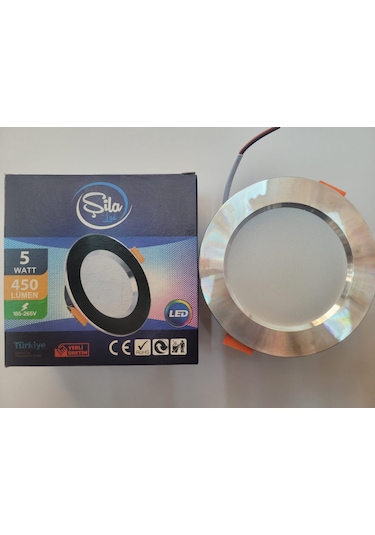 Şila 5 Watt Krom Kasa Beyaz Işık Led Spot 6500k 6 Adet