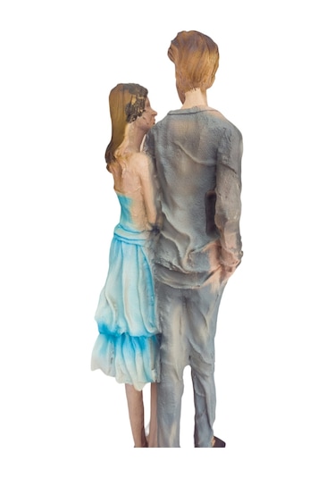 Polyester Etekli Sevgili Sarılmış Çift Biblo Obje 41cm