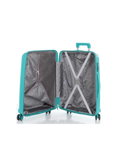 Mçs Bavul Büyük Ve Kabin 2li Set Kırılmaz Silikon Valiz V305 Camgöbeği Cam Göbeği