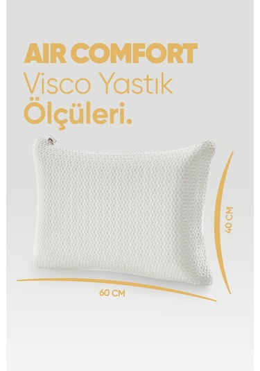 Rahat Uyku Yastığı - Air Comfort Cilt Dostu Anti Uv Ortopedik Visko Uyku Yastığı - Lüx Yumuşak Tuşe Beyaz