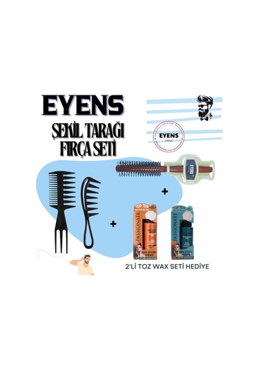 Eyens Şekil Tarağı Ve Isıya Dayanıklı Fön Fırçası Seti 5 Parça