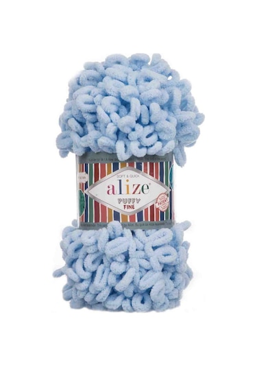 Alize Puffy Fine El Örgü İpi Bebe Mavi 218-8150001012006_