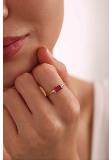 Pembe Baget Taşlı Minimal Terra Yüzük Gianfranco