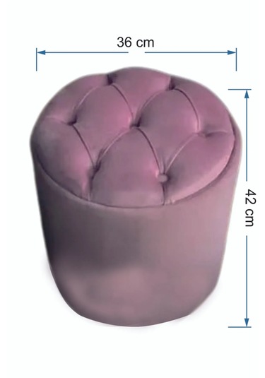 Most Hallow Kapitoneli Sandıklı Puf 11 Pembe Kadife Kumaş Eviniz