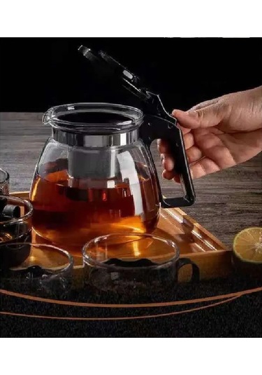 900 Ml Süzgeçli Isıya Dayanıklı Cam Sürahi 321964389 Siyah