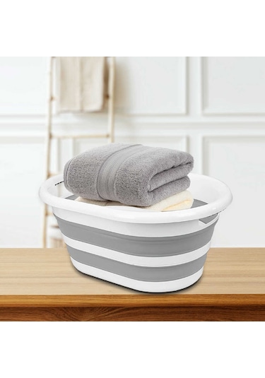 Porsima LA-550 Katlanabilir Çamaşır Sepeti Akordiyon Katlanır Sele Sepet Silikon Çamaşır Sepeti 26 L Diğer