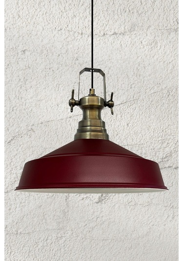 Asaletli Tekli Avize Yeni Eskitme Başlık Retro Sarkıt Lamba Restoran Salon Aydınlatma Bordo