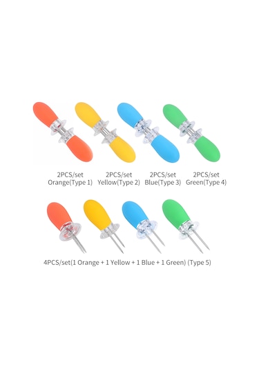 Padalink 2'li Yeşil Bbq Mısır Çatalı - Tpr Kolu Ve Paslanmaz Çelik İçerikli, Sabit Tutma Ve Kolay Pişirme Özelliği Çok Renkli