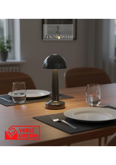 Zenlight Mantar Masa Lambası Antrasit