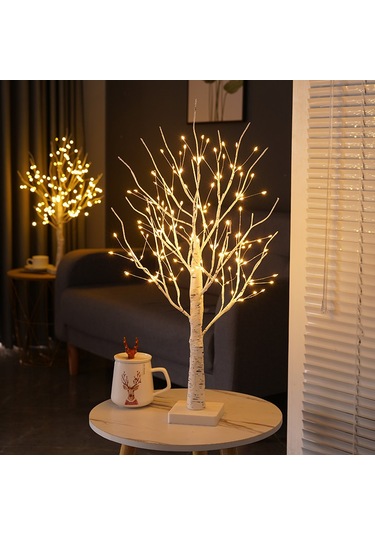 Mufunye 60cm 144led Işıklı Ağaç, Usb Ve Pil İle Çalışır, Zamanlama Ve Sürekli Işık Özelliği, Noel Ve Paskalya İç Mekan Dekorasyonu, Sıcak Işık Diğer