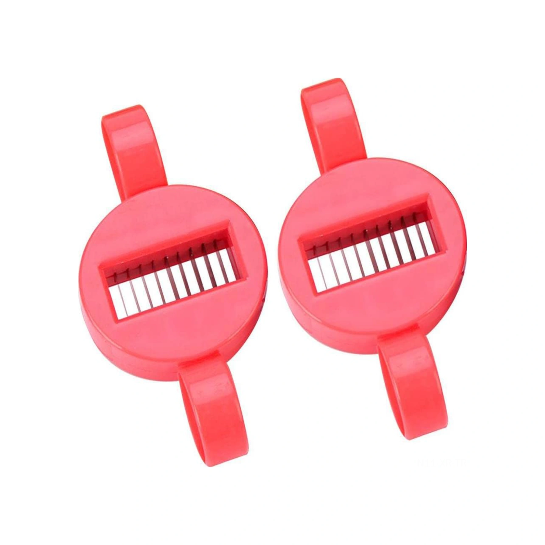 Xiyyadms 2 Adet Yeşil Fasulye Dilimleyici, Inox Bıçaklı Fransız Usulü Dilimleme Aleti, Mutfak Çok Fonksiyonlu Fasulye Kesici Kırmızı