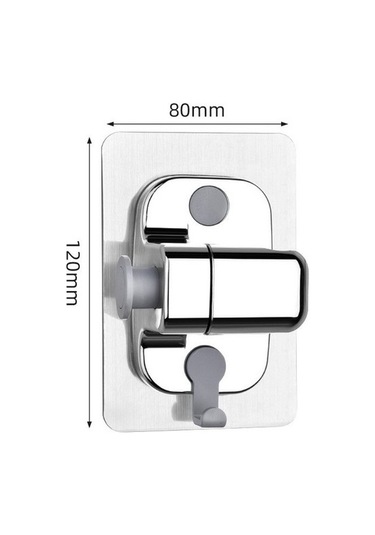 Primepickings Gümüş Duş Başlığı Tutucu Ayarlanabilir Duş Başlığı Braketi Duvara Monte Kendinden Yapışkan 2 Katlı Gri