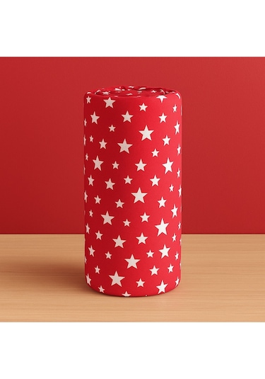 Desenli 100 X 200 Cm Tek Kişilik Kırmızı Yıldız Lastikli Çarşaf Ve Yastık Kılıfı Kırmızı