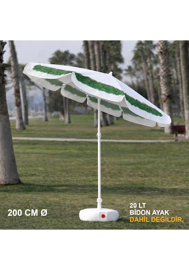 Yaprak Desenli Plaj Şemsiyesi 200 Cm Ø Yaprak Desenli