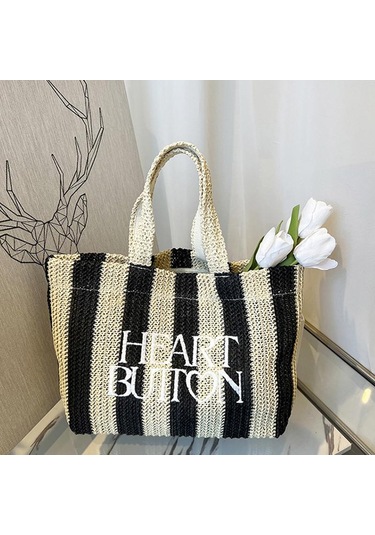 Siyah Yogodlns Yaz Plaj Saman Omuz Askılı Çanta Kadın Bohemian Dokuma Sepet Çanta El Yapımı Seyahat Çantaları Kadınlar Için Siyah