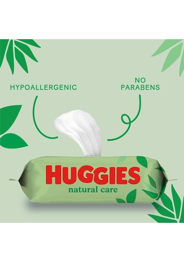 Huggies Natural Care Yenidoğan Islak Bebek Havlusu 10x56 Yaprak 10'lu Set