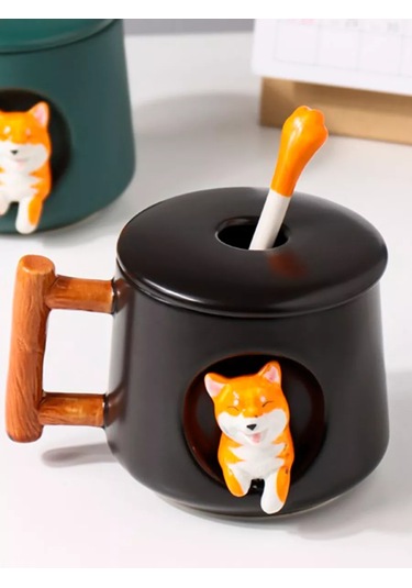 Todrink Büyük Sevimli Çay Ve Kahve Kupası 350ml 222125809 Siyah